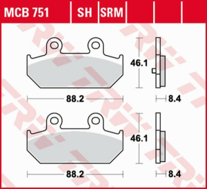 TRW szinterezett hátsó fékbetétek a SUZUKI AN 250 SKY WAVE '07–'08 / AN 400 BURGMAN '07– / AN 650 BURGMAN '04– modellekhez, nordicamoto.ro