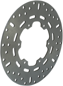 Round D-series Fixed Offroad Brake Rotor Polished Steel, Silver, Stainless Steel