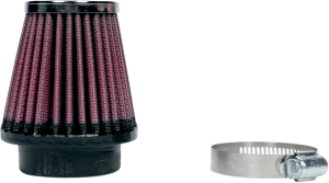 Universal Round Tapered Type Clamp-on Air Filter Black, Red
