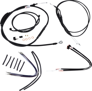 Complete Black Vinyl Handlebar Cable/line Kit For Ape Hanger Handlebars Black, 1, nordicamoto.ro