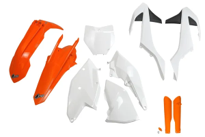 Teljes karosszéria-csere műanyag készlet: fekete, narancssárga, fehér