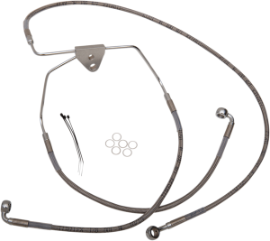 Extended Length Stainless Steel Brake Line Kit Silver, Clear-coated Oversize [+203 mm (8'')], 1, nordicamoto.ro