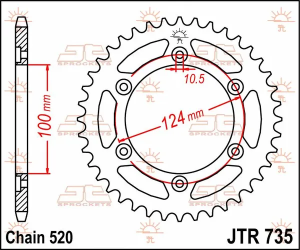JT SPROCKETS Fekete hátsó lánckerék, 2, nordicamoto.ro
