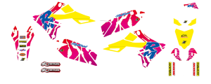 Graphic Kit Retro Yellow, White, Blue, Pink, 2, nordicamoto.ro