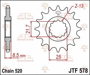 JT SPROCKETS Első lánckerék, természetes színű, 2, nordicamoto.ro