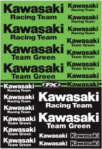 Sticker Sheet Black, Green, White, 1, nordicamoto.ro