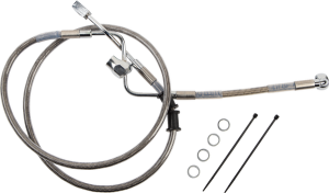 Rear Brake Line Silver, Polished, 1, nordicamoto.ro