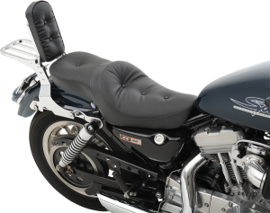 Low-profile Double Bucket  2-up Vinyl Seat Black