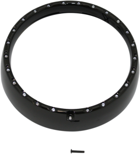7(r) Led Halo Headlight Trim Rings With Built-in Turn Signals Black, 1, nordicamoto.ro