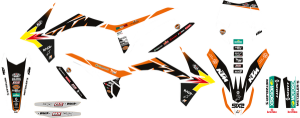 Trophy Graphic Kit Yellow, White, Black, Orange, 2, nordicamoto.ro