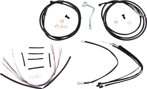Complete Black Vinyl Handlebar Cable/line Kit For Ape Hanger Handlebars Black