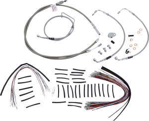 Complete Stainless Braided Handlebar Cable/brake Line Kit Silver
