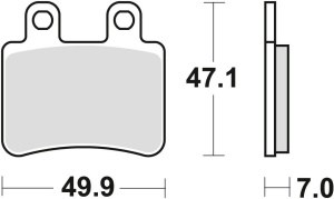 TRW Organic első/hátsó fékbetétek a YAMAHA DT 50 '02–'08 / XT 125 '05–'12 modellekhez, nordicamoto.ro