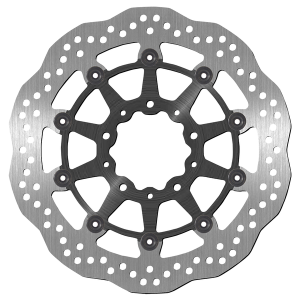 Brake Rotor Round Black, Silver, 1, nordicamoto.ro