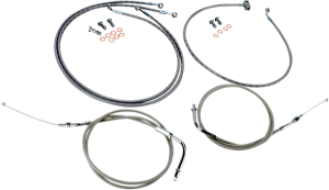 Stainless Handlebar Cable/line Kit Silver