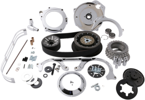 2(r) Open Belt Drive Kit With 2-piece Motor Plate Chrome, Polished 51, 1, nordicamoto.ro