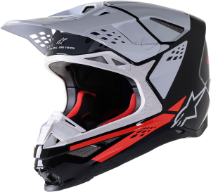 Helm Sm8 Fact Blk-wt-rdBlack, Red, White 