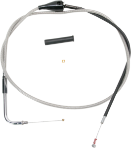 Stainless Braided Idle Cable Silver, 1, nordicamoto.ro