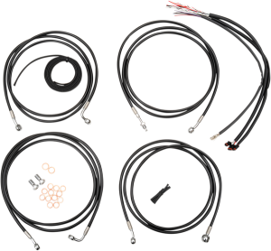 Complete Black Vinyl Braided Handlebar Cable/brake Line Kit Black
