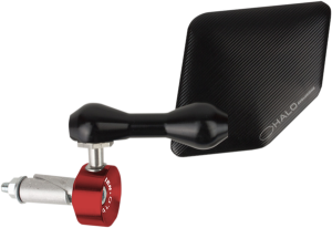 Halo Stainless Steel Bar End Mirror Black, 1, nordicamoto.ro