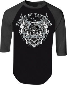 Tires N Tattoos Raglan T-shirt Black M, 2, nordicamoto.ro