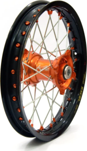 Elite Mx-en kerék, ezüst küllők, fekete, narancssárga, ezüst