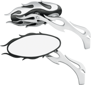 Flame Oval Mirrors Black