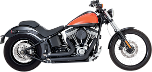 Shortshots Staggered Exhaust System Black, 2, nordicamoto.ro