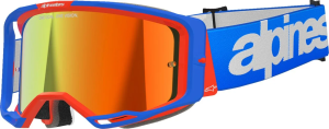 Motorkerékpáros szemüveg, Alpinestars Vision 8 Wordmark narancssárga/kék szemüveg, nordicamoto.ro