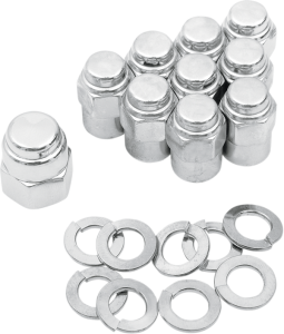 Chrome Cap Nut Kit Silver
