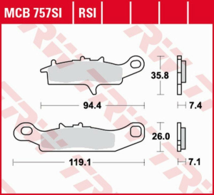 TRW szinterezett első fékbetétek az OFFROAD KAWASAKI KFX 450/700 (2004–2014) és a KVF 700 (2004–2006) modellekhez, nordicamoto.ro