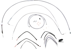 Complete Stainless Braided Handlebar Cable/brake Line Kit Silver, 1, nordicamoto.ro