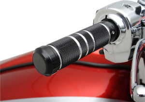 Knurled Grooved Custom Grips Black, Silver