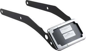 Curved License Plate Frame And Mount With License Plate Light Chrome, 2, nordicamoto.ro