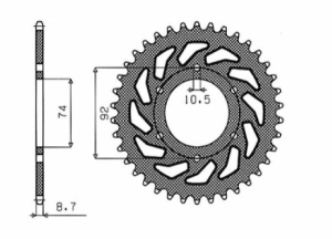 Steel Rear Sprocket Natural, 1, nordicamoto.ro