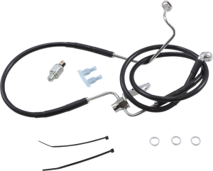 Extended Length Black Vinyl Brake Line Kit Black, Vinyl Coated