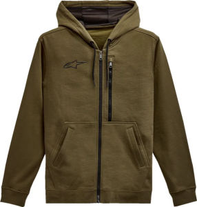 Asymmetrical Zip-up Hoodie Green