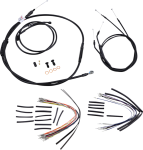 Complete Black Vinyl Handlebar Cable/line Kit For Ape Hanger Handlebars Black, 1, nordicamoto.ro