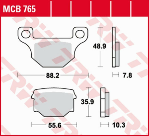 TRW Organic hátsó fékbetétek az APRILIA RX 125 '08–'13 / DERBI SENDA / TERRA / GPR 125 '08–'16 / GAS GAS EC 250/300 '12–'16 / RIJEJU MARATHON 125 '09– modellekhez, nordicamoto.ro