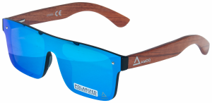AMOQ Burst Sunglasses PLRZD Wood-Ice Blue Mirror, 4, nordicamoto.ro