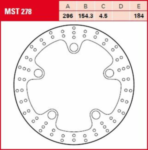 Rögzített féktárcsa, kör alakú, 250–299 mm, 1, nordicamoto.ro