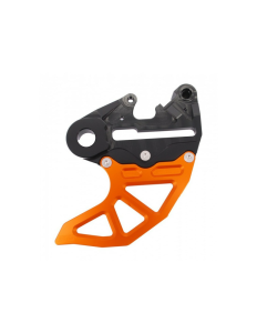 Hátsó féktárcsa-védő a KTM EXC/EXC-F modellekhez (’07–’21, 20 mm-es tengely) Fekete/narancssárga Enduro Expert, nordicamoto.ro