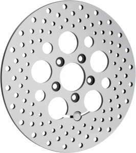 Polished Stainless Steel Drilled Brake Rotor Silver, Polished, 1, nordicamoto.ro