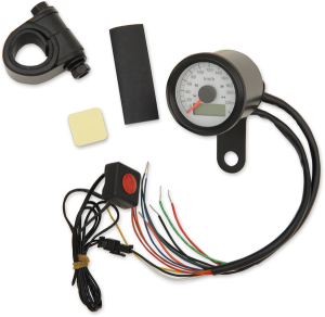 1-7/8(r) Programmable Metric Speedometer With Indicator Lights White