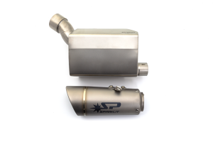 Grid-o 3/4 Exhaust System Stainless Steel Box Titanium Silencer Silver 