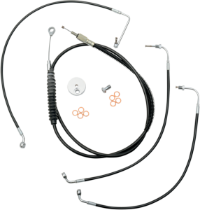 Standard Black Vinyl Braided Handlebar Cable/brake Line Kit Black, 1, nordicamoto.ro