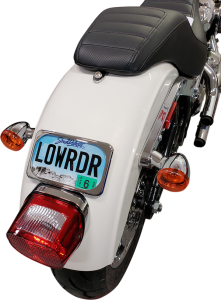 Large Radius Three-bolt Style License Plate Mount Assembly Chrome, 2, nordicamoto.ro