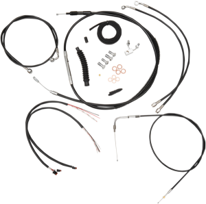 Complete Black Vinyl Braided Handlebar Cable/brake Line Kit Black