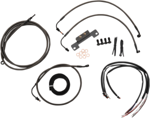 Complete Midnight Braided Handlebar Cable/brake Line Kit Black, 1, nordicamoto.ro