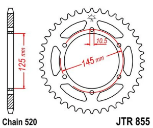 JT SPROCKETS Indukciós edzésű hátsó lánckerék, fekete cinkbevonatú, fekete, cink, 2, nordicamoto.ro